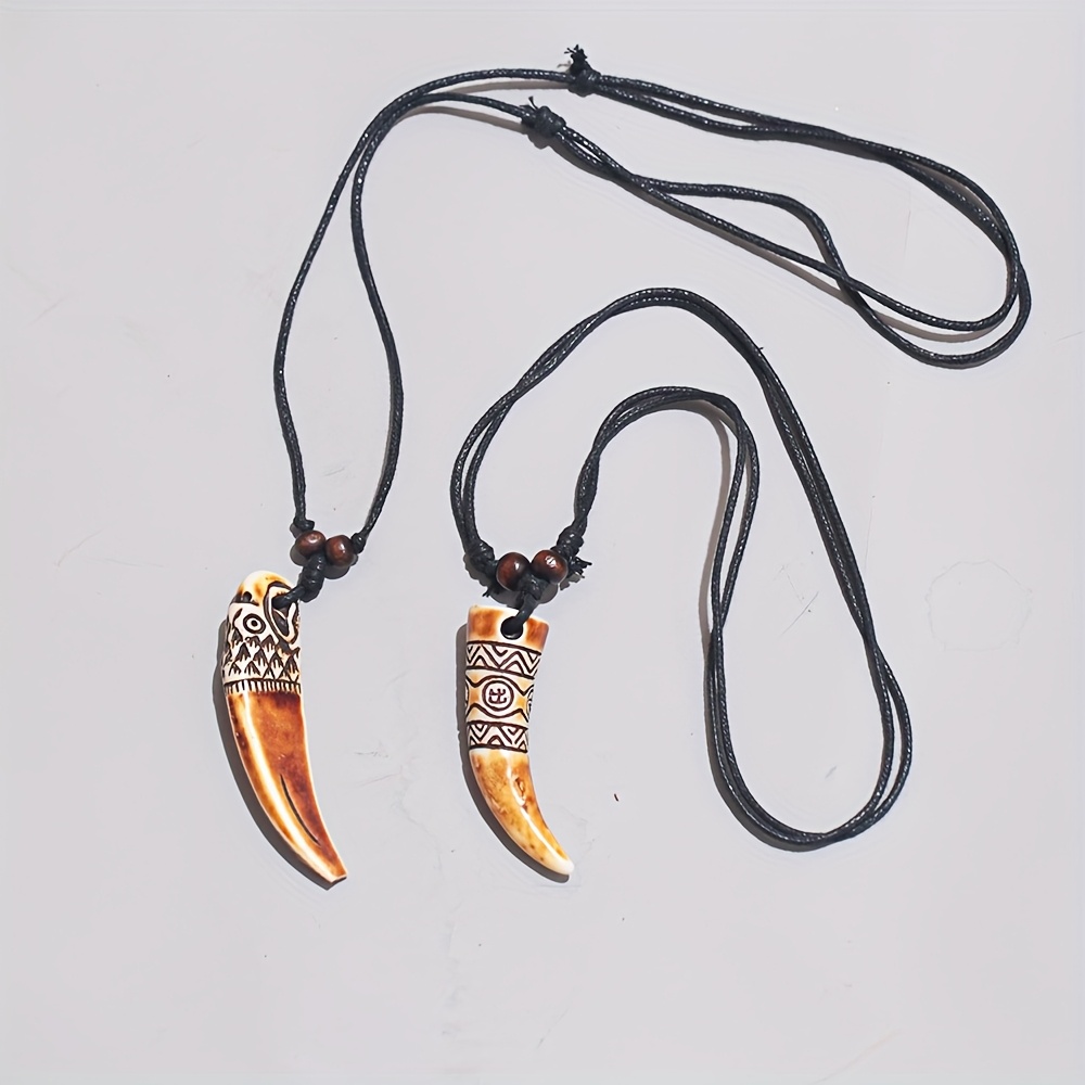 Vintage Rope Braided Telescopic Couple Necklace Set Unisex Casual Accessory